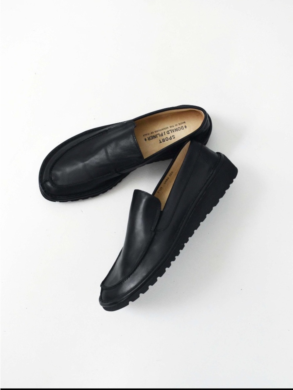 Vintage Donald J Pliner Shoes, 90s Minimalist Black Leather Loafers